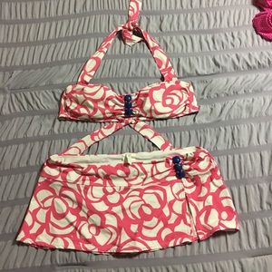 Perry Ellis 2pc bikini top/skirt bottom